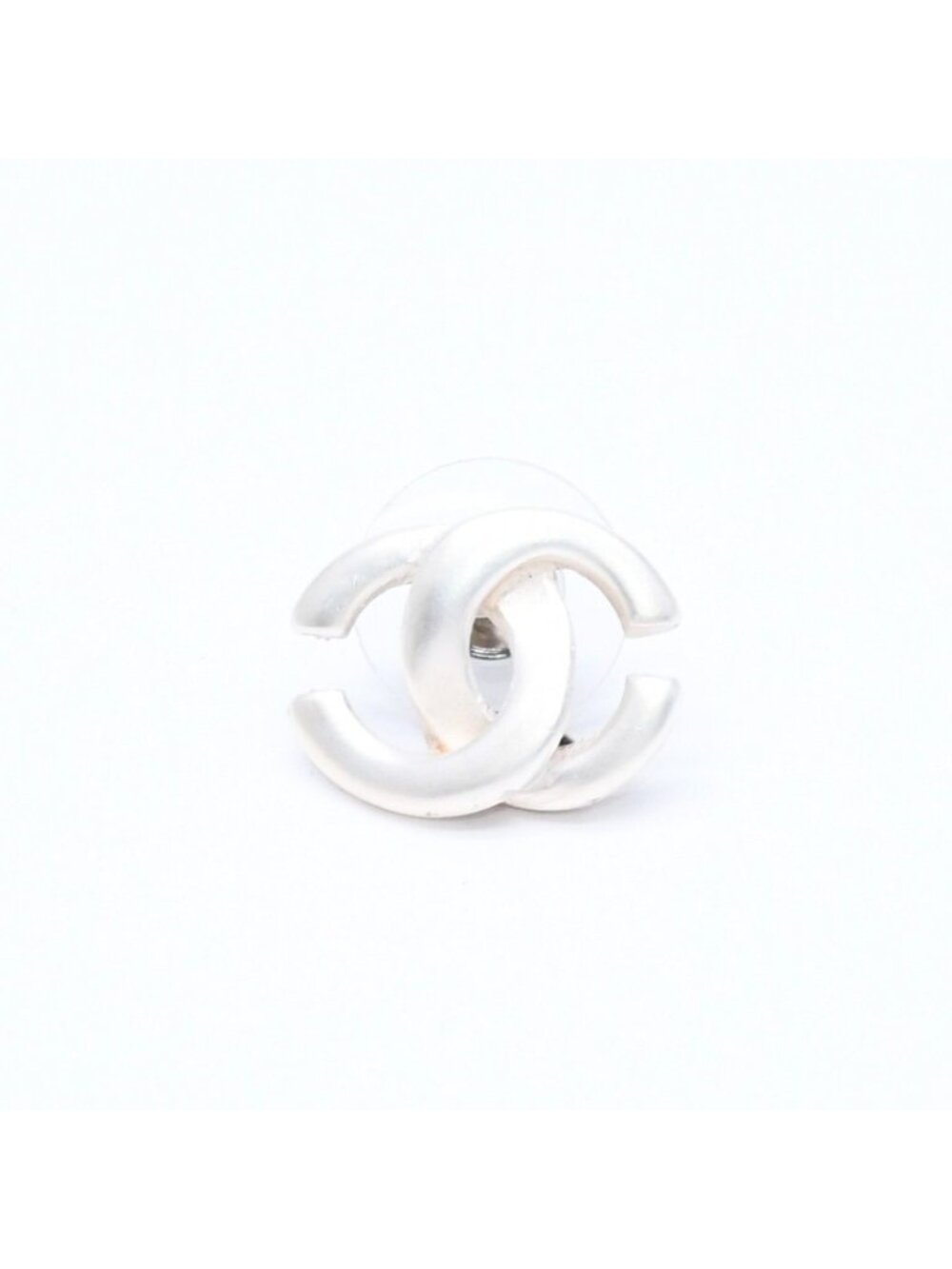 Chanel CC Logo Stud Single Earrings 01A Stamp Metal Silver